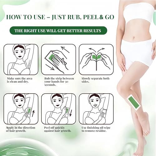 Wax Strips for Hair Removal, Waxing Kit for Women with Avocado Butter, 60 Count Face & Body Wax Strips for Bikini, Underarm, Leg, Lip & Eyebrow - Thumbnail 4