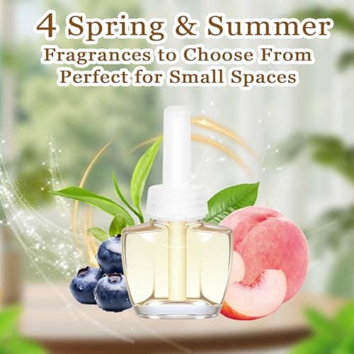 Air Freshener Plug In Refills for Home, Fresh Cut Grass, Peach, Blueberry, White Tea, Plugin Scented Refills for Home, Bathroom, 12ct, 7.92 Fl Oz, Compatible with Air Wick & Glade, Not for Glade Plus - Thumbnail 4