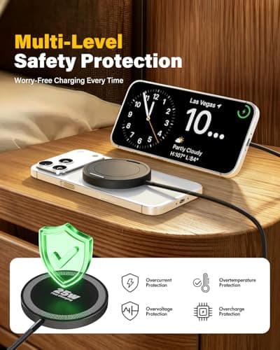 2Pack Magnetic Wireless Charger Fast Phone Charger with Kickstand, 6FT 25W Fast Phone Charging Pad Wireless Magnetic Charge for iPhone 17/17Air/16 Pro Max/16 Plus/15 Pro Max Black - Thumbnail 5