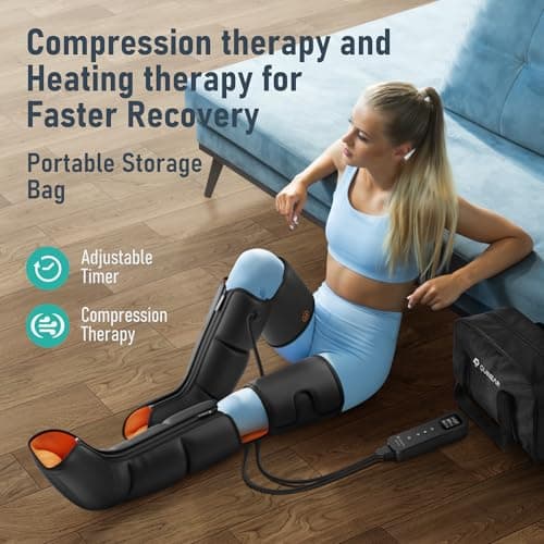 QUINEAR Leg Massager with Compression, 3-in-1 Foot Calf & Thigh Massager and Compression Therapy with Timer, Leg Massage Boots for Circulation and Pain Swelling Edema Relief, FSA-HSA Eligible - Thumbnail 3