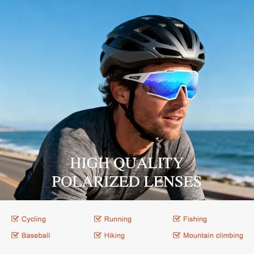 suoso Polarized Sports Sunglasses-Men-Women Cycling-Sunglasses: UV400 Wrap Around Running Sun Glasses for Baseball Fishing - Thumbnail 2