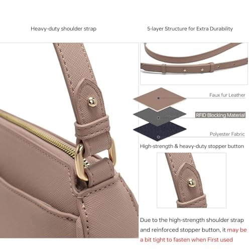 Goinsound Small Crossbody Bags for Women - Retro PU Leather Shoulder Handbags for Gift with Adjustable Shoulder Strap Apricot - Thumbnail 3