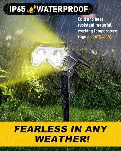 solebell Solar Spotlights Outdoor [ 8 Colors/10 Modes], 2 in 1 Solar Powered Garden Spotlights with IP65 Waterproof, Landscape Pathway Lights for Christmas Decorations Pathway, Porch, Gate (6) - Thumbnail 3