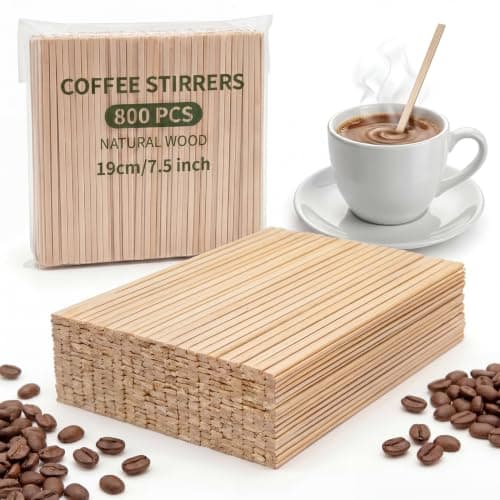 800 Pcs Wooden Coffee Stirrers, 7.5 Inch Wooden Stirrers Sticks for 16 Oz Coffee Mug, Wooden Stir Sticks for Stirring Coffee, Tea, Beverages, Hot Chocolate, Cold Drinks (7.5 Inch/19 cm)
