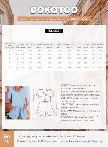 Dokotoo Two Piece Outfits 2026 Stylish Casual Solid V Neck Short Sleeve Tops 2 Piece Outfits for Women Summer Sexy Trendy Soft Elastic High Waisted Shorts with Pockets Workout Jumpsuit White S - Thumbnail 6