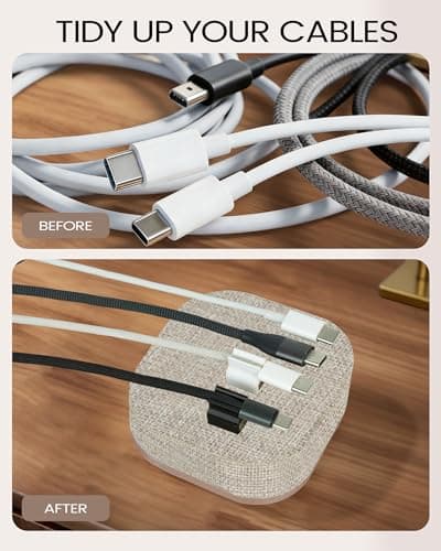 Brolena Magnetic Cord Holder, Cable Organizer with 5 Magnetic Clips for Desk & Nightstand Cable Management, Practical Charging Accessory for Home, Office & Gift Giving - Thumbnail 4