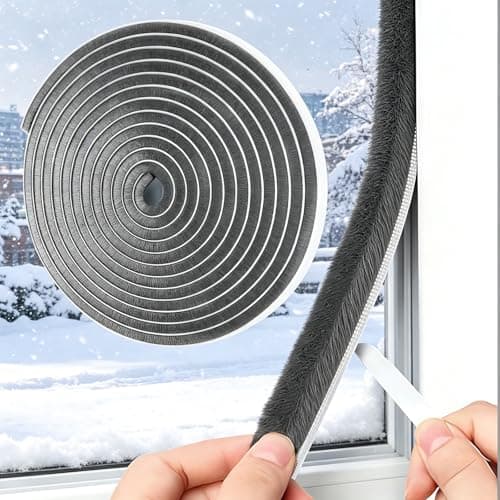 WEZKYLCG 20FT Self-Adhesive Weather Stripping for Doors and Windows, Insulation Soundproofing Door Draft Stopper Gap Filler for Sliding, Front, Exterior, Frames(0.35'' Wide X 0.2'' Thick)