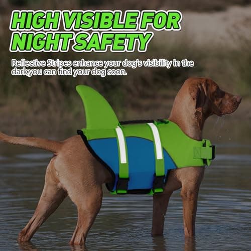 DogLay Ripstop Shark Dog Life Jacket with Rescue Handle, Adjustable Dog Vests for Swimming, Boating - Small, Medium, Large - Thumbnail 5