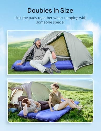 Sleeping Pad for Camping, Extra Thickness 5.5 Inch Ultralight Inflatable Sleeping Mat with Pillow Built-in Foot Pump, Compact Waterproof Camping air Mattress for Backpacking Hiking Traveling (Double) - Thumbnail 2