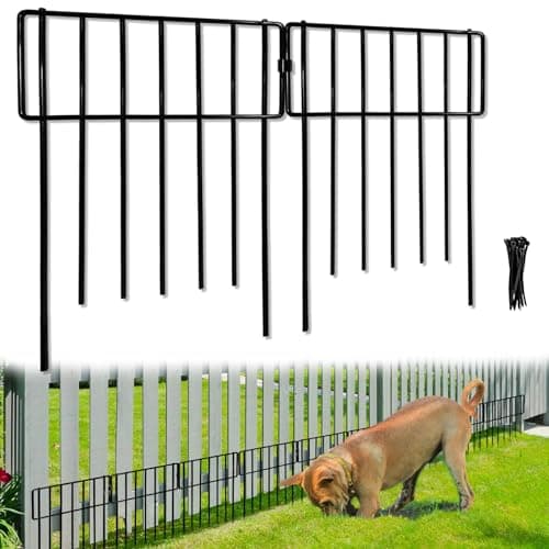 Thrivinest 10 Pack Animal Barrier, No Dig Decorative Fence, 17in(H) x10ft(L) Rustproof Metal Small Garden Fence Border for Dogs Rabbits, Bottom Blocker for Outdoor Yard Patio - Image 1