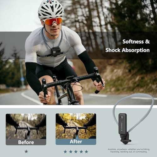 Jishane Neck Mount for Action Camera with Air Cushion, GoPro Mounts with Adjustable Strap, Compatible with Action Camera Accessories for Insta 360 X5 GoPro Hero 13/12/11/10 DJI OSMO Nano/Action 6 - Thumbnail 5