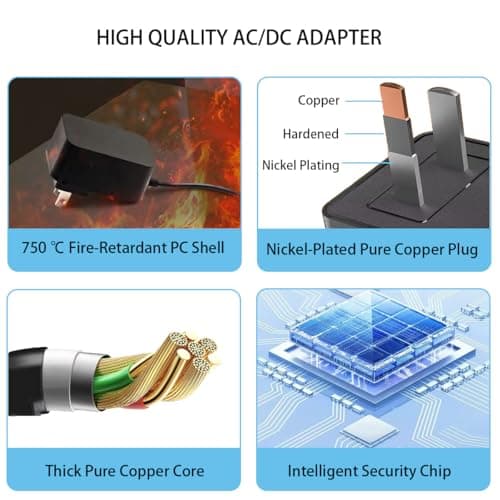 24V Power Supply 1A 24 Volt AC Adapter 100-240v 50-60hz Switching Adapter with 5.5 x 2.1mm DC Plug and 8 Tips Power Cord for LED Strip Light DC24V Transformer 1.5m - Thumbnail 3