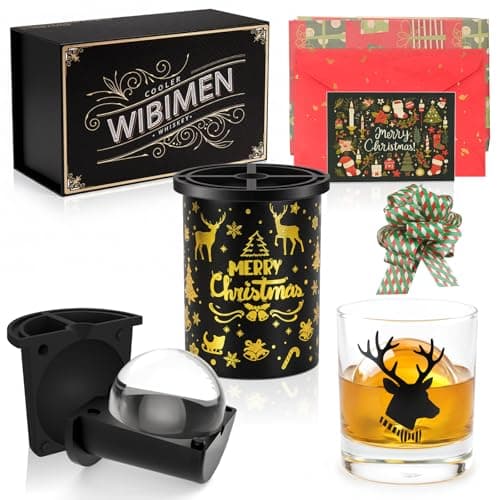 Clear Ice Cube Maker with Whiskey Glasses & Luxury Box - 2.5" Ball - Crystal Clear Ball Ice Cube Tray for Whiskey, Perfect Christmas/Bourbon Gifts for Mens/Dad/Husband/Him/Grandpa - Image 1