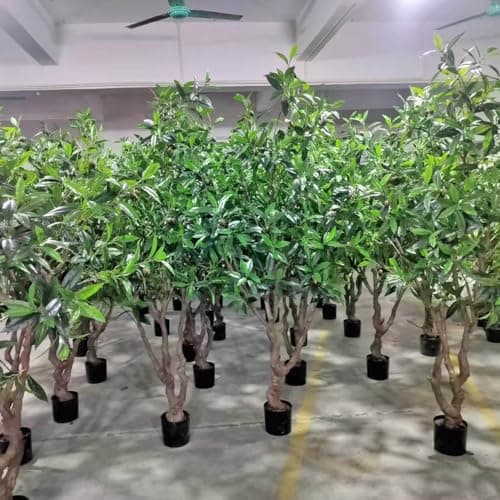 ZSENENT 7.5ft Large Realistic Artificial Olive Tree with Olives - Premium Silk Mediterranean Faux Tree with Bendable Branches & Sturdy Base for Indoor Outdoor Farmhouse Office Decor - Thumbnail 6