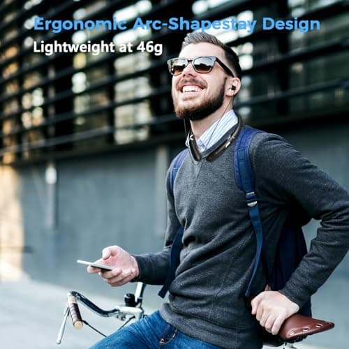 Neckband Bluetooth Headphones, Wireless Headphone with Retractable Earbud - Thumbnail 4