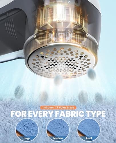 POPCHOSE Fabric Shaver, Lint Shaver for Clothing, Electric Lint Remover with 6-Leaf Blades, Sweater Shavers to Remove Pilling, Clothes Shaver for Couch, Furniture, Fuzz, Lint Ball, USB Rechargeable - Thumbnail 5