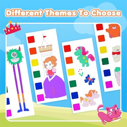 YPLUS Pocket Paint with Water Book for Toddler, Art Activities Craft Toys Watercolor Painting Paper for Kids, Gift for Kids Ages 1-3, 2-4, 4-6,Drawing with Brush - Monsters - Thumbnail 3