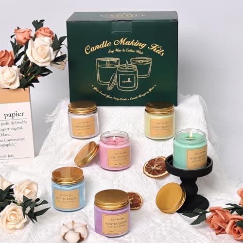 Aeraroma Candle Making Kit for Adults, Soy Candle Making Kit for Beginner - DIY Starter Candle Making Supplies with 900ml Candle Make Pouring Pot & Glass Jars, Perfect for Home Decorations - Thumbnail 6