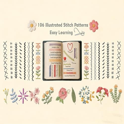 New DIY Embroidery Stitch Book Kit,86-Piece Sewing Tool Set - Thumbnail 2