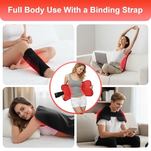 Red Light Therapy Mat for Body - 26.8" x 23.5" RedLight Therapy Pad with 600 LEDs,Near Infrared Red Light Mat 660nm & 850nm Redlight Therapy Pads W770 - Thumbnail 6
