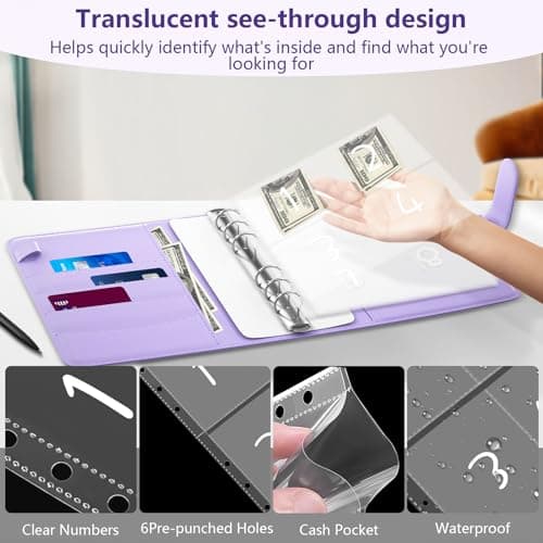 100 Envelopes Money Saving Challenge Binder & Budget Planner – Savings Book with Pre-Numbered Cash Envelopes, Trackers & Labels – Save $5,050 for Home, Office, School – Budget Binder Kit (Black) - Thumbnail 5