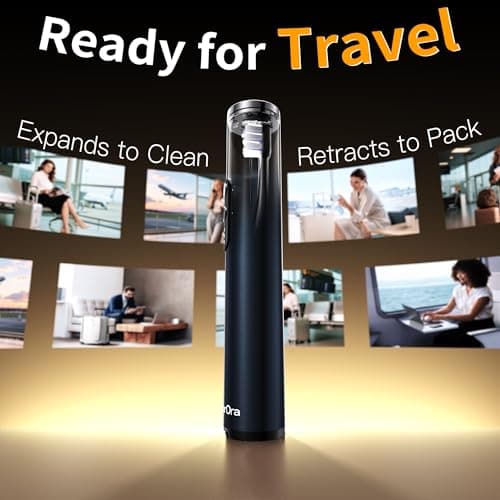 GearOra M23 Travel Electric Toothbrush for Adults, Retractable Portable Sonic Toothbrush, Aluminum Body, 30-Day Battery, Universal USB-C Charging, IPX7 Waterproof, Compact Travel Size Toothbrush - Thumbnail 2
