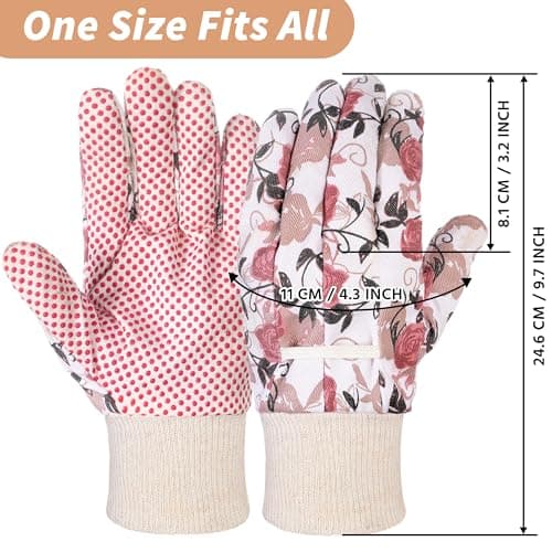 DOFOWORK Gardening Gloves - 4 Pair Garden Gloves for Women, Soft Womens Floral Cute Glove for Women - Thumbnail 2