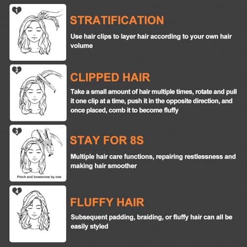 VAV Hair Brush, Hair Iron, Pumped-Up Volume, Adjustable Temp, 360 ° Tail Rotation, Lasting Volume, for Short Or Thin Hair, Dual Voltage (100-240V), Volumizing Hair Iron, Pink, 1.38 inch - Thumbnail 4