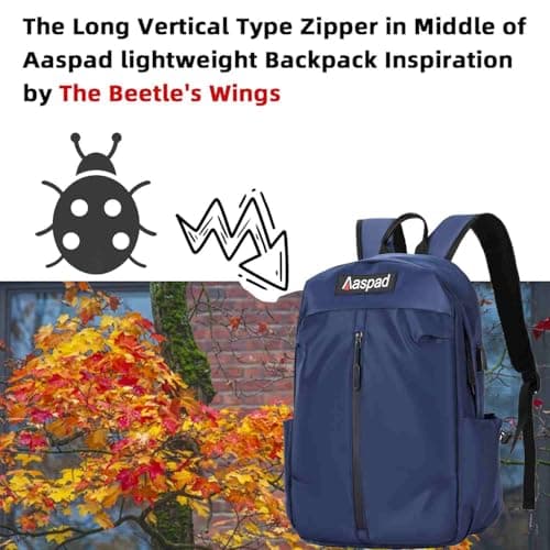 Aaspad Laptop Backpack for Men and Women Lightweight Daypack Slim Sturdy Business Offices Knapsack Daily Commute Necessities (Dark Blue) - Thumbnail 2