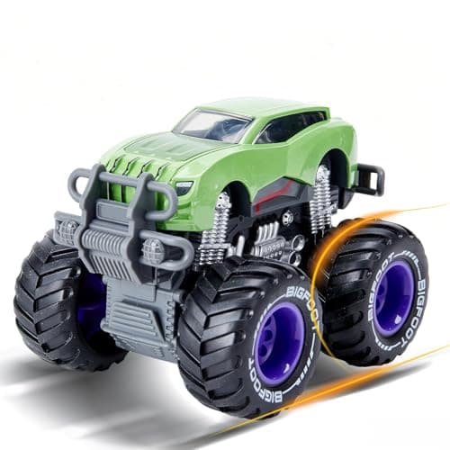 Iridety Movie Superhero 1:64 Scale Monster Trucks Toy Trucks,Metal Body,Giant Wheels, Favorite Characters and Cool Designs, Age 3, 4-8 and Above（Hulk）