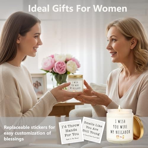 Candles Gifts for Women, Birthday Gifts for Women, Unique Friendship House Warming Gift for Womens, Best Friend, Sister, Bestie, Funny Lavender Scented Candle with Replaceable Stickers - Thumbnail 5