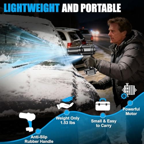 Cordless Leaf Blower for Milwaukee 18V Batteries, 125-MPH Handheld Dust Blowers with LED Light & 2 Nozzles, Battery Powered Variable Speed Turbo Blower for Leaves/Dust/Patio/Lawn/Snow(No Battery) - Thumbnail 6