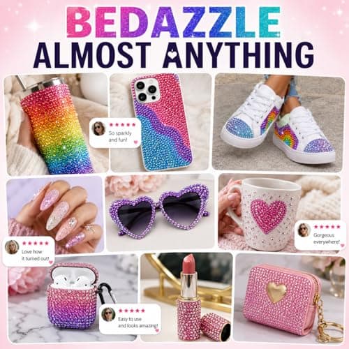 Bluvarionix Bedazzling Kit, 40000Pcs 40 Colors Jelly Rhinestones for Bedazzling, 3mm Resin Flatback Gems, Bedazzler Kit with Rhinestones and 3Pcs B7000 Glue for DIY Crafts, Nails, Tumblers - Thumbnail 2