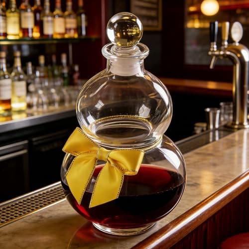 EsyHocm Glass Gourd Water Bottle, Japanese-Style Glass Bottle Ornament, Artistic Wine Container Gourd Bottle, Unique Bottle for Wine Decoration, 18oz Capacity Glass Material - Thumbnail 2