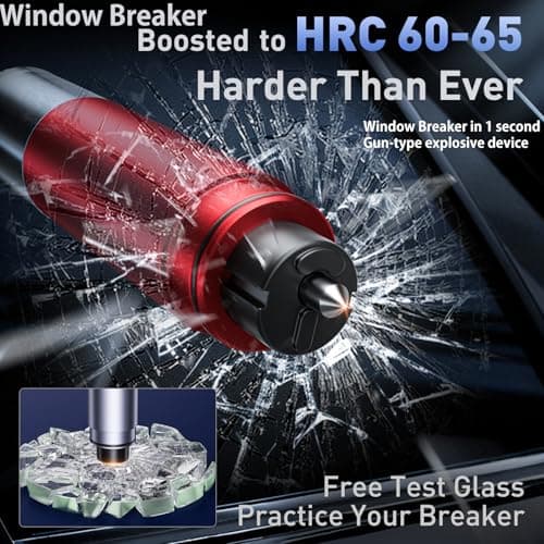 SKINNYON 3-Pack Car Safety Hammer Seatbelt Cutter, 2026 Upgraded Transparent Lid Window Breaker Seatbelt Cutter Underwater, 2 in 1 Emergency Keychains car Window Breaker Tool, New Car Accessories - Thumbnail 2
