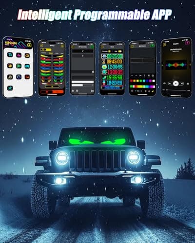 Devil Eyes Light for Windshield: 23.4"x4.7" Programmable LED Signs with APP & Remote Control - 5V USB Digital Lighting Display, LED Lights for Cars (1 Pcs) - Thumbnail 4