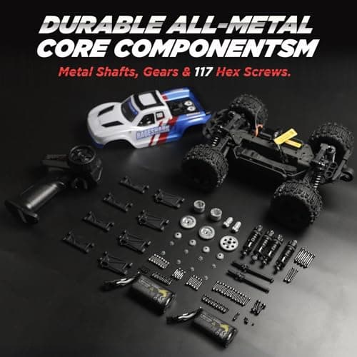 UDIRC Fast RC Cars for Adults, Upgradable 56 MPH, Heavy Duty RC Truck, 4X4 Off Road All Terrain 2.4Ghz RTR 1:16 Remote Control Car, Monster Truck with 2 Rechargeable Batteries for Beginners and Boys - Thumbnail 5