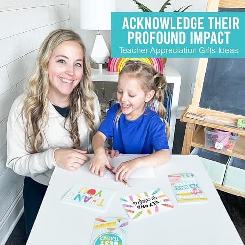 Hadley Designs 24 Teacher Thank You Cards with Envelopes - 6 x 4 Teacher Appreciation Cards Bulk, End of School Year, Graduation 2026, Teachers Appreciation Week, Thank You Teachers Card from Student - Thumbnail 4