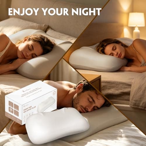 zomeyome Slow Rebound Memory Foam Pillow, Zero Pressure Neck Support Pillow for Side Back Stomach Sleepers, Breathable Comfort Bed Pillow for Pain Relief Sleeping - Thumbnail 6