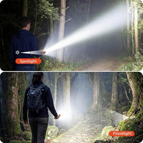 ETENWOLF L2 Rechargeable Flashlight USB-C,6 Light Modes,Flat Flashlight with Red Beam,Super Bright LED Flash Light,Lightweight Handheld Flashlight for Home Camping Emergency Gift(Vivid Orange) - Thumbnail 3