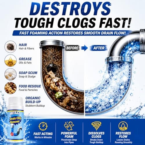 Sink & Drain Cleaner, Powerful Pipeline Dredging Agent,Drain Clog Remover Set Fast Foaming for Kitchen Toilet, Pipes Cleaning Tool（4pcs） - Thumbnail 3