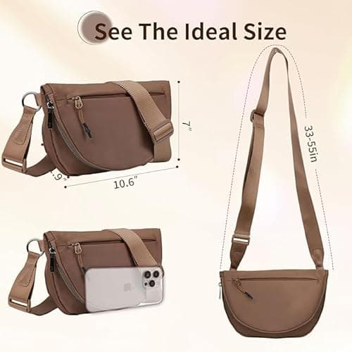 Fashion Crescent Moon Bag For Women & Men - Medium Nylon Shoulder Bag With Adjustable Strap, Lightweight & Foldable Design (A-Lavender) - Thumbnail 3