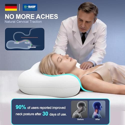 HUADER Cervical Neck Pillow – Cooling for Side Sleepers, Adults & Neck Pain - Thumbnail 3