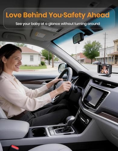 Babyvue Baby Monitor for Car with Video Recording & Playback, 1080P HD Rear Facing Baby Car Camera, 4.5" Display with Auto Night Vision, USB Plug & Play Carseat Camera for Infants, Blue - Thumbnail 5
