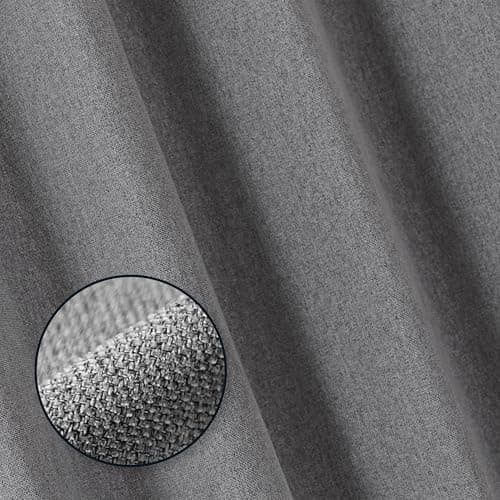 Amazon Basics Chenille Room Darkening Curtains, Light Filtering Window Drapes for Bedroom and Living Room, 2-Panel Set with Grommets, 42" W × 63" L, Grey Solid - Thumbnail 3