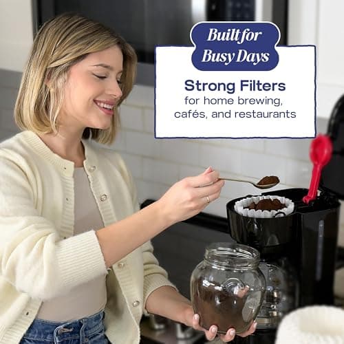 Pine & Pebble® 12-Cup Large Commercial Coffee Filters, 500 Count | Tall-Walled Basket Style (9.84" x 4.33") | No Grounds, No Mess | Fits BUNN & Standard Coffee Makers | Bulk for Cafés & Offices - Thumbnail 5