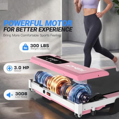 ANCHEER Walking Pad with Incline, 3.0HP Under Desk Treadmill for Home Office, 300 lbs Capacity Portable Mini Treadmill with Remote Control, Quiet Running Jogging Machine for Small Spaces - Thumbnail 4