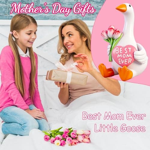 MAYIPLAY Mini Desk Goose Mom Birthday Gifts Best Mom Ever Gifts for Grandma Mother-in-Law, 3.5" Desktop Gooses Home Office Shelf Decor - Thumbnail 5