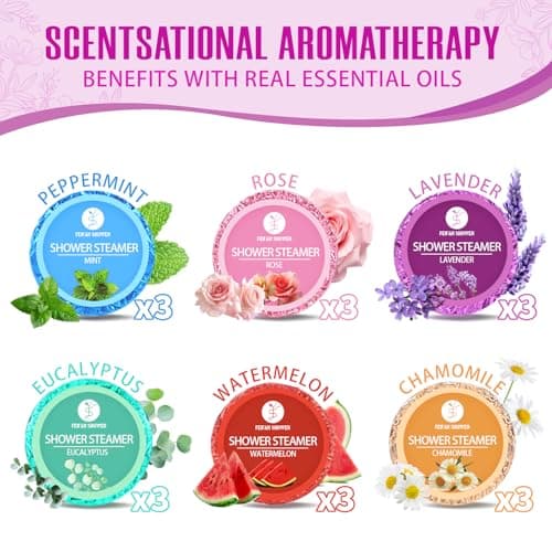 Shower Steamers Aromatherapy 18 Pack, Fathers Day Gift for Dad Husband from Wife Daughter, Gifts for Women Mom, Shower Bombs Natural Organic Essential Oil, Relaxation & Self Care Home SPA - Thumbnail 5