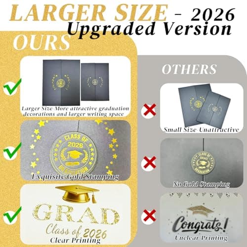 Black and Gold Graduation Party Decorations Class of 2026 - Extra Large 22" x 14" Graduation Guest Book to Sign Signature Board for Graduation Gifts Congrats Grad Party Favors Supplies Decor Keepsake - Thumbnail 2